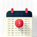 Illustration of a calendar icon with an event marker.